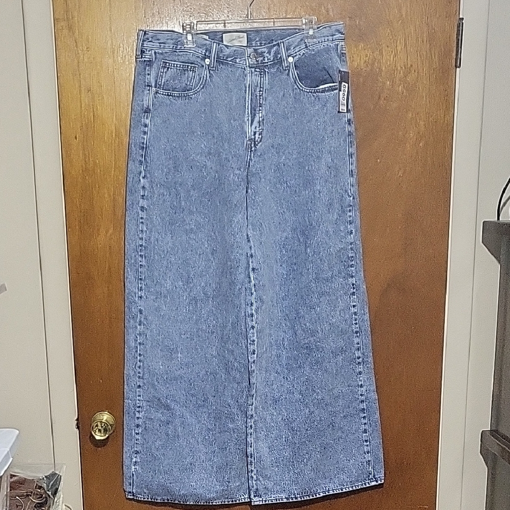 NWT Universal Thread Blue Mid Rise Extra Wide Leg Jeans Womens Size 14